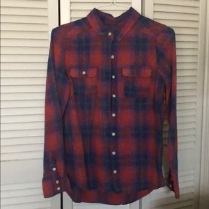 navy blue and red flannel
